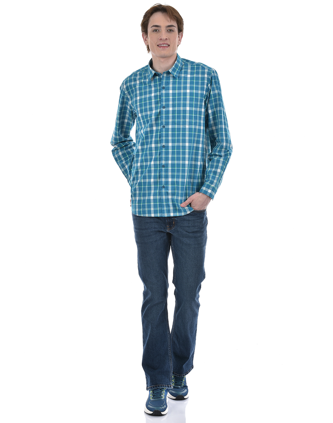 Numero Uno Men Checkered Blue Shirt